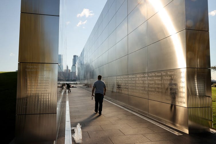 Vue du mémorial dédié à la mémoire du 11 Septembre